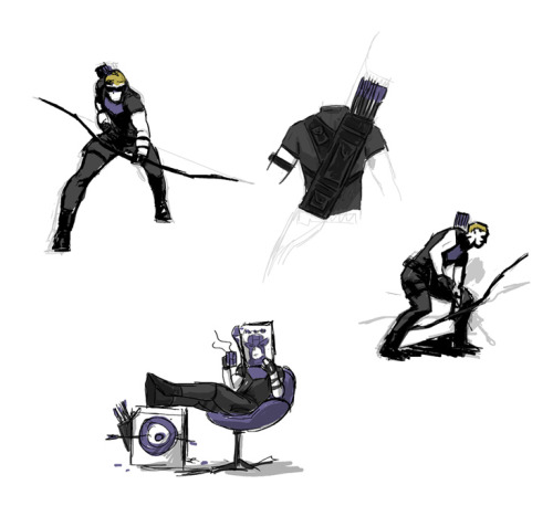 bam-iya:Some pages found on /co/ from David Aja’s sketchbooks for Clint Barton AKA Hawkeye (Hawkguy,
