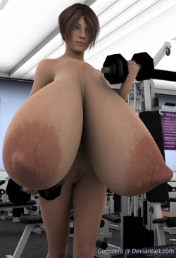 The Deviantart Show #2 of Slim Ultra Busty Art #7In the Gym -
