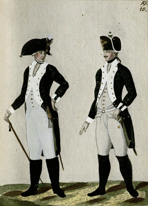 Dozens of uniform styles&ndash;just one engraving.Preussische armee-uniformen unter der regierung Fr