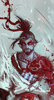 cheesy0queen:Painty painty demon hanzo
