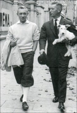 holmessick:Jean Pierre Talbot, Hergé and Snowy.