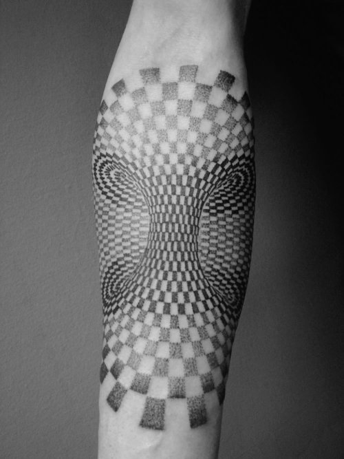 martinekenblog:  Currently working at Tattoo Crew Production, Pierluigi Deliperi’s art style is different than his colleagues because of its geometric nature. His psychedelic patterns become three-dimensional and appear movement flowing on the body,