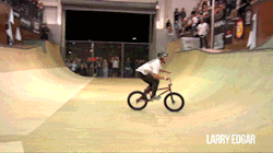 vansbmx:  When Mat Hoffman is on the deck, you better blast some airs!  Larry Edgar is a freak and went to the moon, of course.  Watch the Vital BMX highlights from the comp at the Vans park on Sunday.  Keep reading