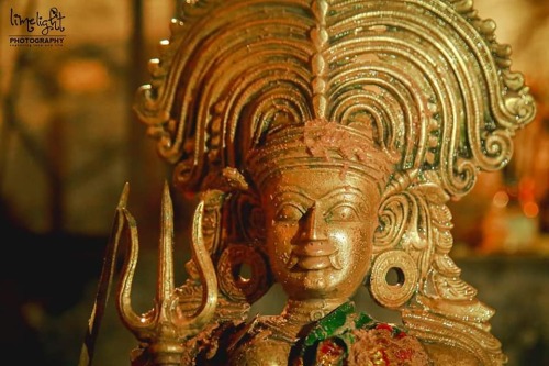 Bhadrakali during ritual bath, Kerala