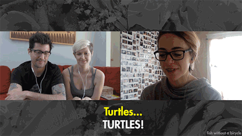 tsurufoto: All the turtles!!!tsurubride, kate-sweeney, & me in Fish Without A Bicycle (S02E03) a