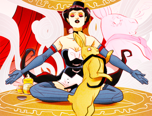 namors:  ↳ Zatanna Zatara + Bunny Constantine in DC Bombshells #29 