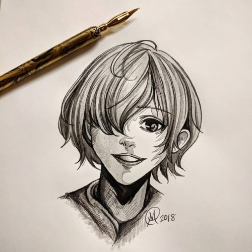 its-me-only-me:Touka Kirishima It was so fun to finally try out a fountain pen! I bought a set and I