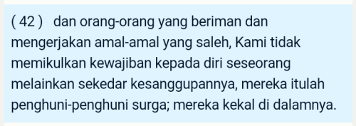 Qs. Al-A'raaf 7:42
Reminder.
Ini janji Allah untuk orang yang beriman :)