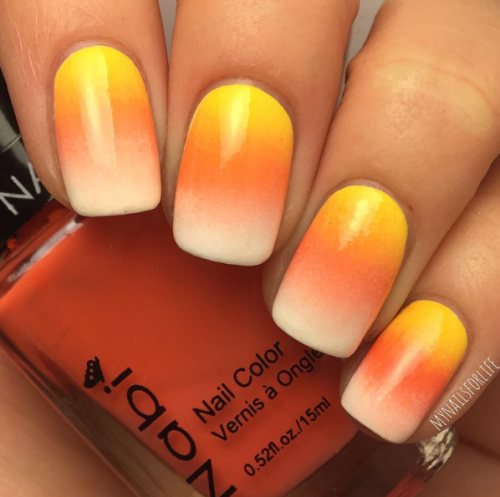 nailpornography:  Candy Corn Gradient 