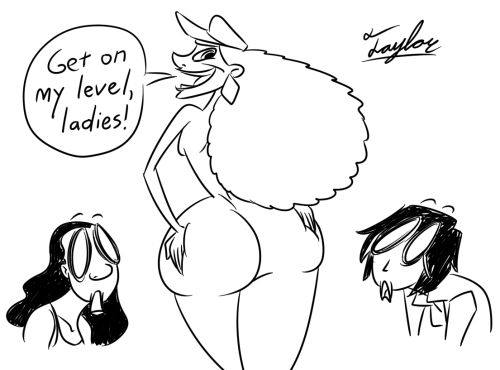 coonfootproductions:I’m jumping on the “big booty girl from Inner Workings” train with a dumb, rushed sketch. Sorry, Nani and Gogo, she has both of your booties beat.