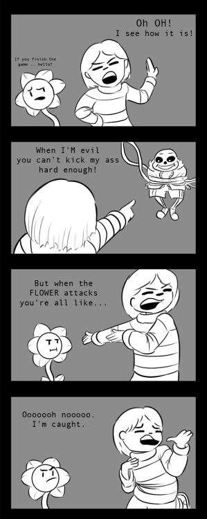 dreemurr-sympathizer:  gregordraws:  Frisk is sick of your crap, Sans.  I WONDERED THIS TOO LIKE WHAT THE FUCKLE. 