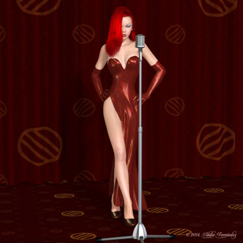 abiflash: Jessica Rabbit What an elegant rendition of this classic pin-up, Abi.. love the scarlet re