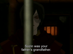 pococurantesupremediety: anadiableau: Okay but honestly fucking shit like this when they show Zuko’s scar side when talking about Sozin and then having the bar pass and have his non-scar side when Iroh says Roku is his great grandfather if EXACTLY the