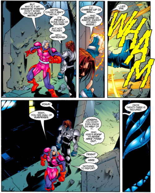 The team end up in a weird abandoned space stationUncanny X-Men #342, March 1997Writer: Scott Lobdel