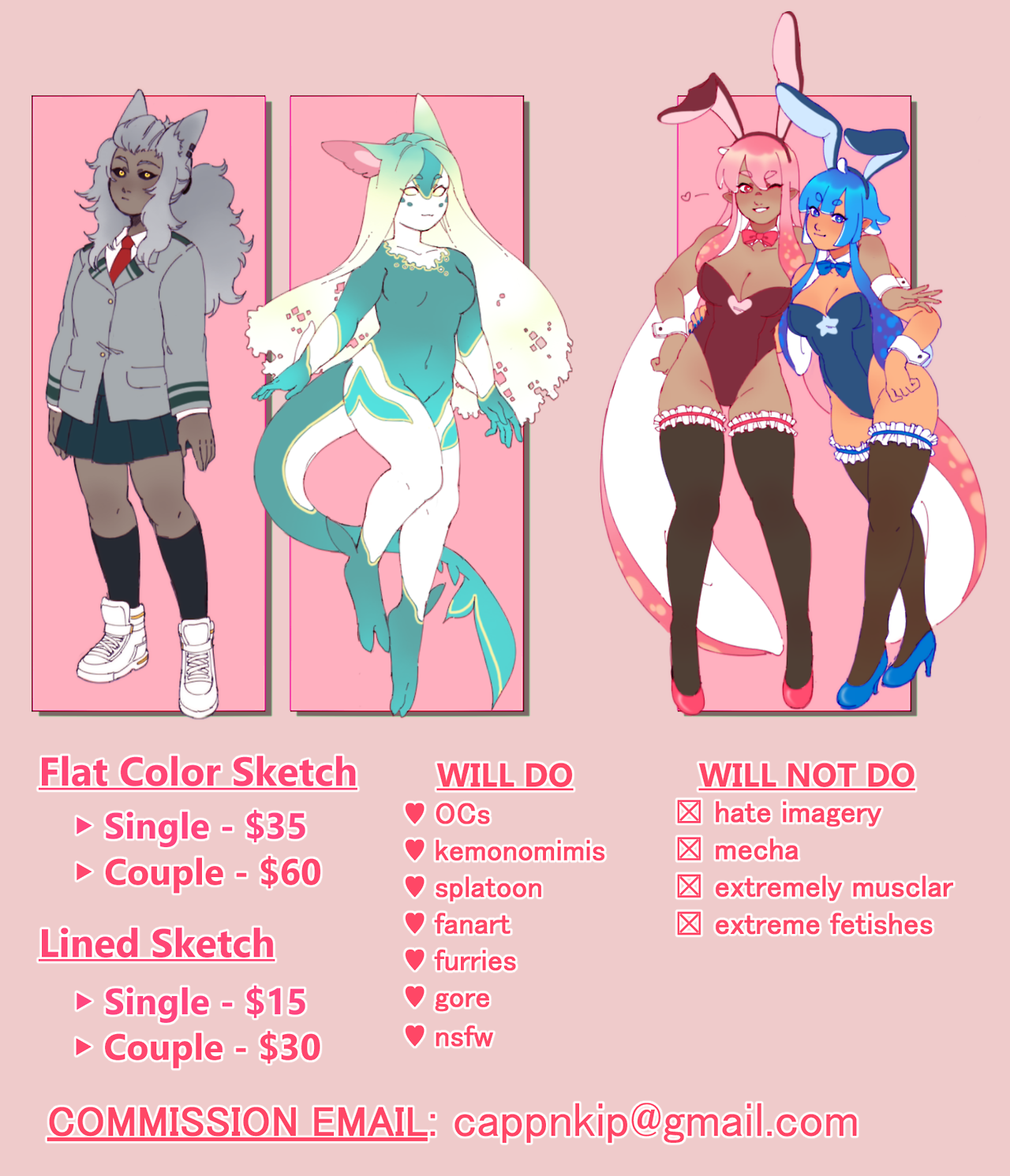 cappnkip: Opening up these new Fullbody Sketch commissions.These will only be open