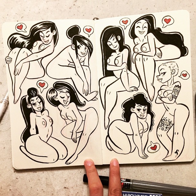teatigercafe:  Last batch I promise 😉 #sketching #sketchbook #doodling #moleskine