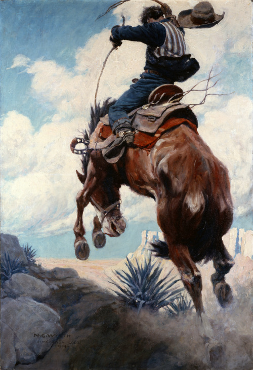 N.C. WYETHBuckingOil on Canvas38″ x 26.125″