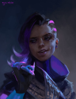 merkymerx: This was supposed to be just a simple sketch but I couldn’t resist painting Sombra’s lovely colors!