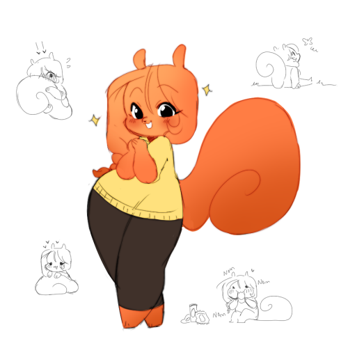 Also drew this Anthro Rini a while back!! Technically my fursona lmao SQUIRREL GO NOM- 