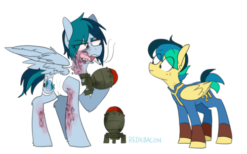 red-x-bacon: Commission!    support patreon!  ⎸Commission sheet!    >BONUS  hec fallout ponyos