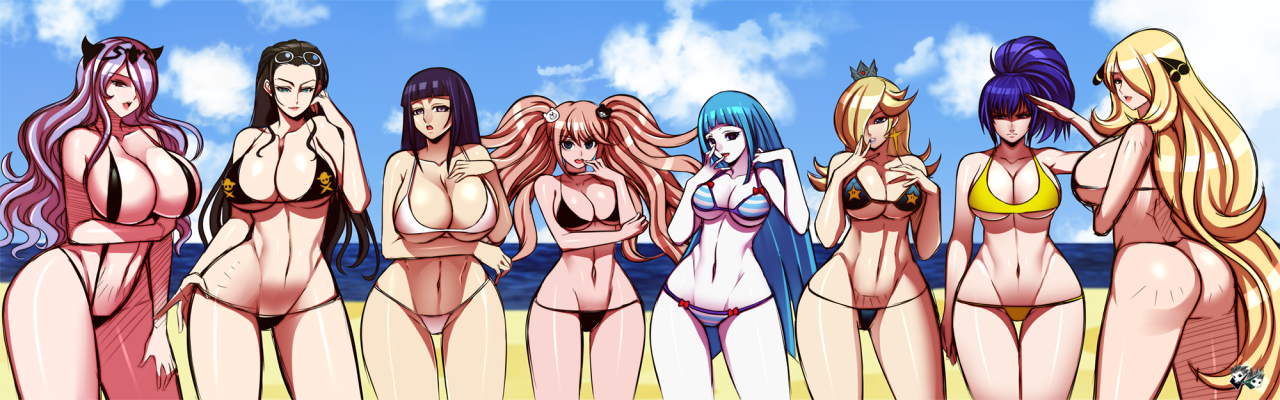 jadenkaiba:    “Get ready to hit the beach XD”Quick Sketch of various Anime and
