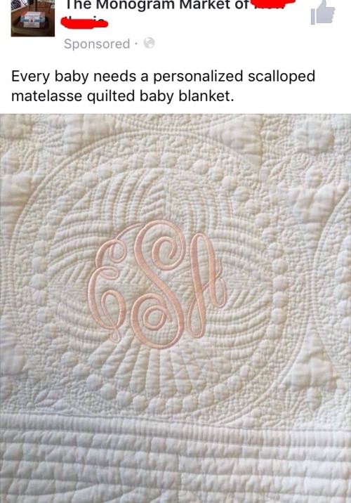 emilyandthejets:Don’t talk to me unless your baby has a personalized scalloped matelasse quilted bab