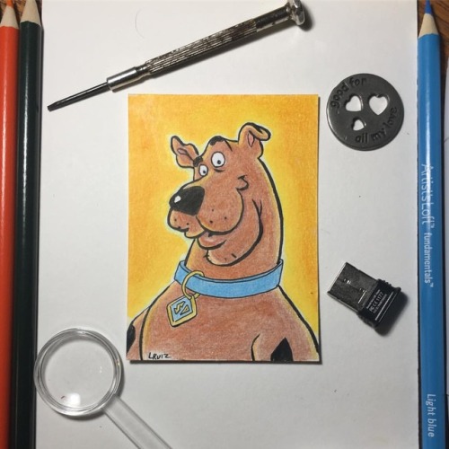 Skooby . #skoobydoo #sketchcardmob #coloredpencils #sketchcard