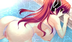 hentaiflower:  It has been way to hot lately so how about the two of us hop in the pool and cool down a bit while we enjoy each others company. 