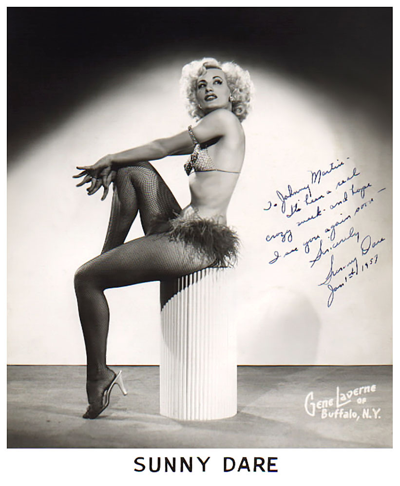 Sunny Dare         (aka. Roberta Bauman)Vintage 50’s-era promo photo personalized: