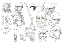 h0saki:    Ryuko and Satsuki character design