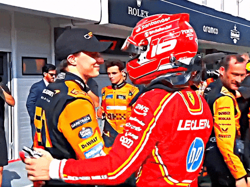 CHARLES LECLERC Congratulates OSCAR PIASTRI On His First F1 Win, Hungarian GP 2024