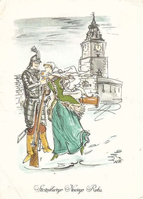 lamus-dworski: Szczęśliwego Nowego Roku! - Happy New Year! On pictures: old postcards with illustrat