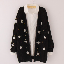 steakpanties:  Super Cute Star Knit Cardigan!