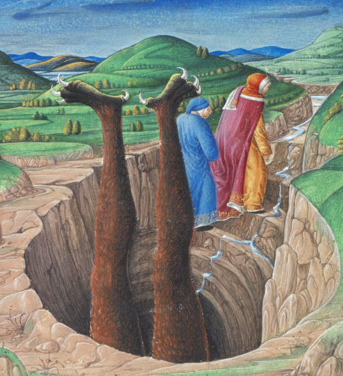 discardingimages:leaving Hell(Inferno XXXIV)Dante, Divina Commedia, Urbino and Ferrara 1477-1478Bibl