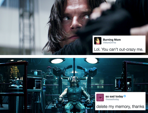 captaincentenarian:Bucky + Tweets (part 2)[Bucky part 1] [Steve version]