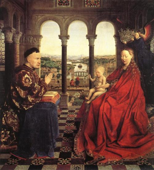 The Rolin Madonna (La Vierge au Chancelier Rolin), 1435, Jan van EyckMedium: oil,panel