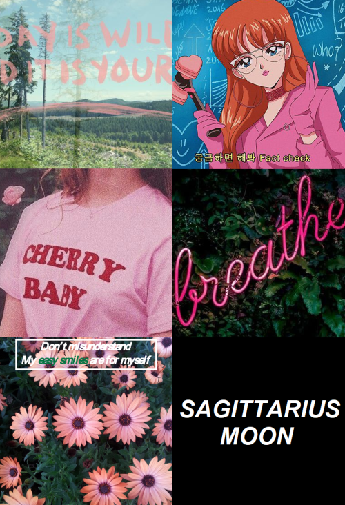 Moon signs aesthetics (9/12): Sagittarius Moon“Needs adventure, conquests, wisdom, variety. Attracte