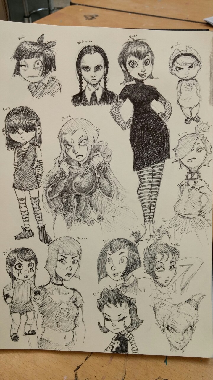 z0nesama:  hatebitxx:  Drawing some cartoon creepy, spooky, and goth girls for Halloween.