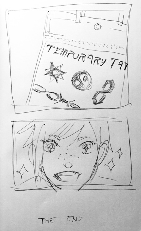 beanclam:  “Prompto’s Other Tattoos: A Backstory”  A 5-minute comic about Prompto’s terrible sense of fashion