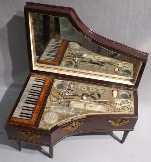 shewhoworshipscarlin:Sewing box, 1830.  adult photos