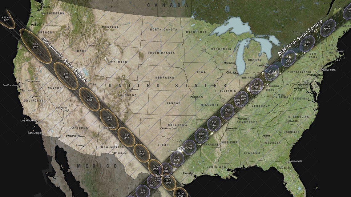 Solar Eclipse 2023 года NASA. 8 апреля 2024 солнечное затмение америка