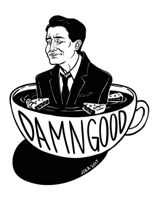 My illustration of Kyle MacLachlan as Special Agent Dale Cooper as Dougie Jones.  Floating along in 