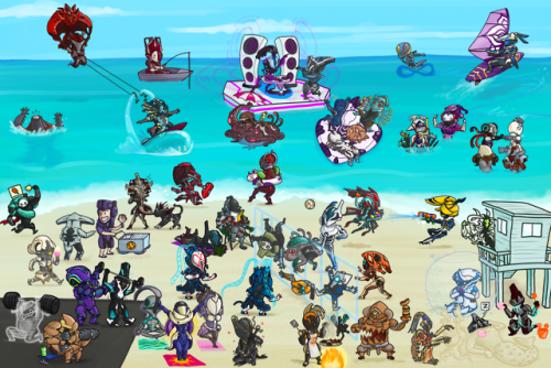 ketrinadrawsalot:Intermission: Finally completed the SummerFrame I started in June! Everytenno on a 