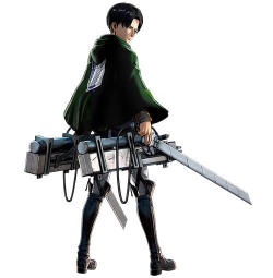 The standard and DLC costumes for Levi in