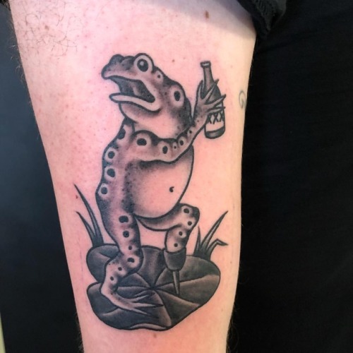 Ross K Jones Drunk Frog With A Peg Leg Standing On A Lily Pad