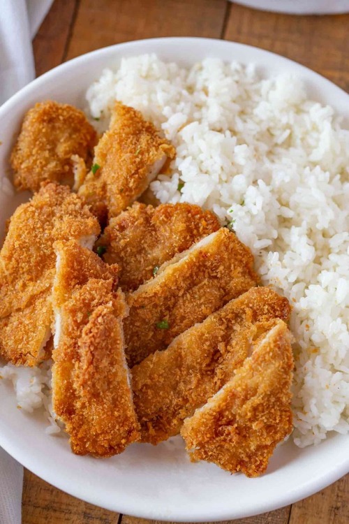 foodffs:Chicken Katsu is crispy fried chicken made with Panko breadcrumbs and dipped into a sweet gi