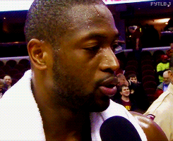 fuckyeahteamlbj:  LeBron video-bombing D.Wade’s post game interview [ x ] 
