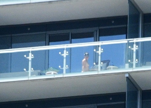 A little nude sunbathing way up at the Cosmo