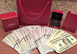 biscaynesugar:  seductr3ss:  Cartier and บ,000 cash. Thank you daddy!  Reblogging again for inspiration!