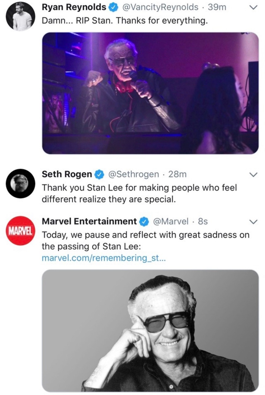 akamatthewmurdock:  Stan Lee was everyone’s father/grandfather T T